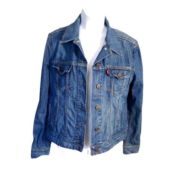 Levi's Jackets & Blazers - Levi’s Women Cotton Blue Denim Collared Button Down Jean Jacket Size M
